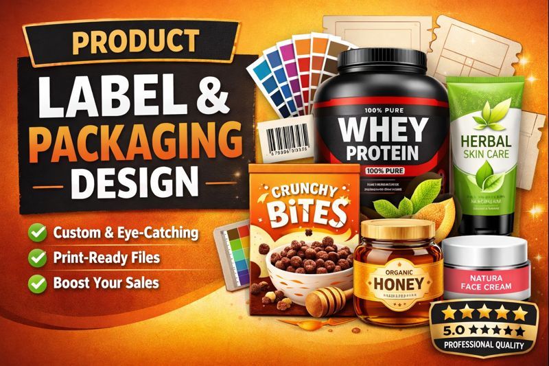 I will design eye-catching, professional product labels & packaging that sell