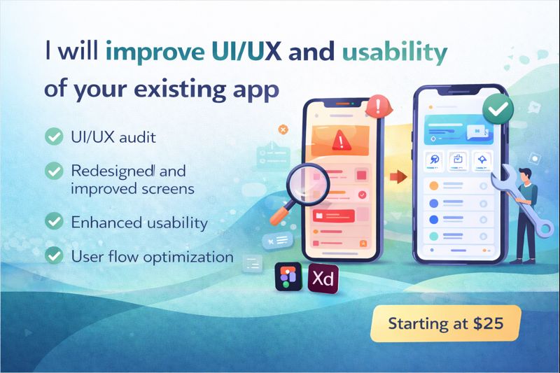 I will improve UI/UX and usability of your existing app