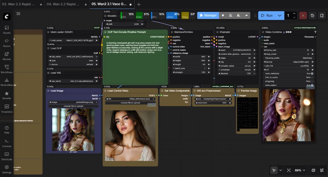 I will create custom ComfyUI workflows and train high-quality LoRAs using WAN 2.2