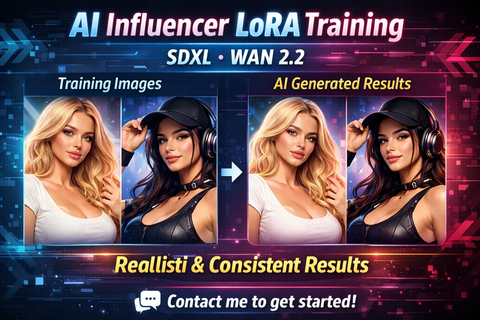Train custom realistic ai Influencer LoRA model using SDXL and WAN 2.2 with qwen z image editing