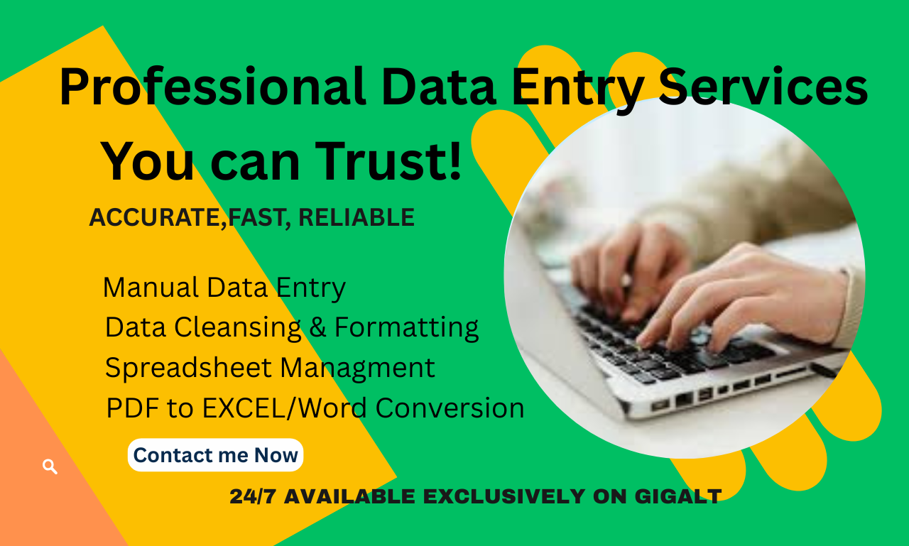 I will do data extraction, data input , data entry ,email collection and web research